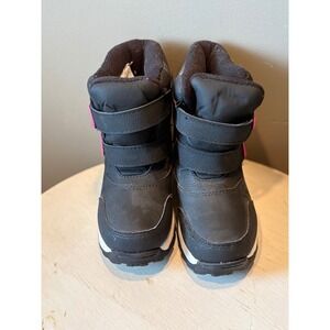 Wonder Nation Kids Black Pink Winter Snow Boots Toddler Size 1‎